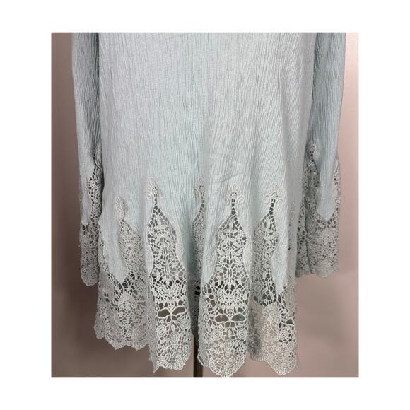 Soft Surroundings Jiada Gauze Tunic, 1X, Blue - Picture 7 of 11